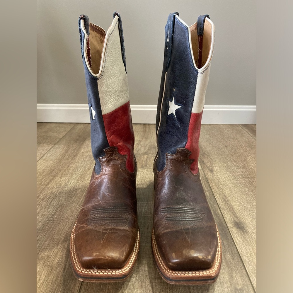 Twisted X Mens 9 Lite Texas Flag steel toe Western Cowboy Boots